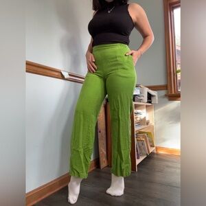 Linen Kelly Green Pants